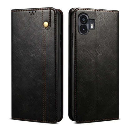 Oil Wax Crazy Horse Texture Leather Phone Case - Shello's Creative Boutique
