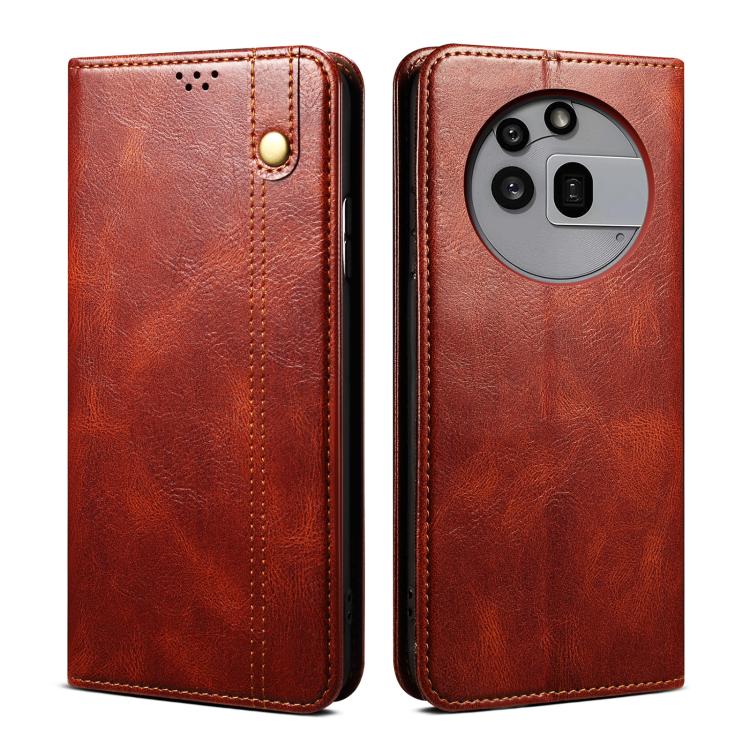 Premium Leather Phone Case - Oil Wax Crazy Horse Texture