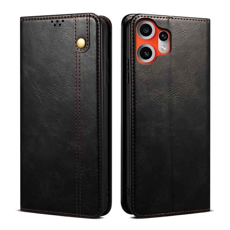 Oil Wax Crazy Horse Texture Leather Phone Case