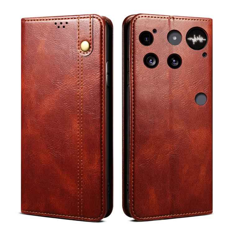 Oil Wax Crazy Horse Texture Leather Phone Case