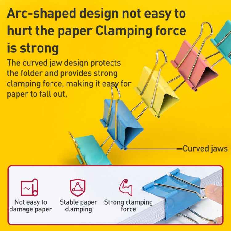 Deli 8556ES60pcs / Box Colorful Binder Clip Bill Clip Dovetail Clip Metal Iron Bill Clip