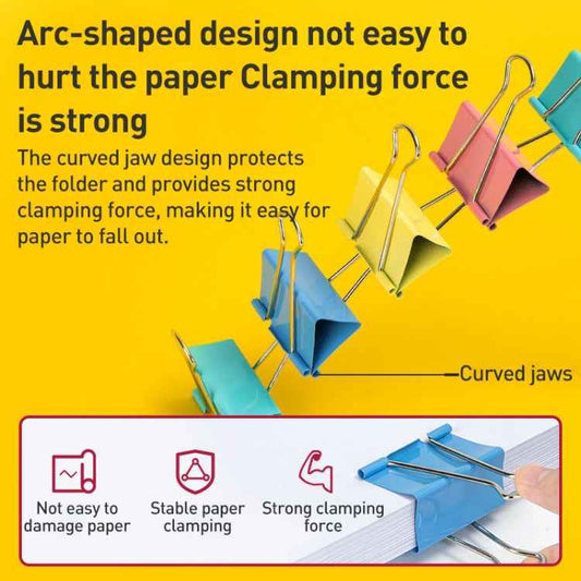 Deli 8556ES60pcs / Box Colorful Binder Clip Bill Clip Dovetail Clip Metal Iron Bill Clip