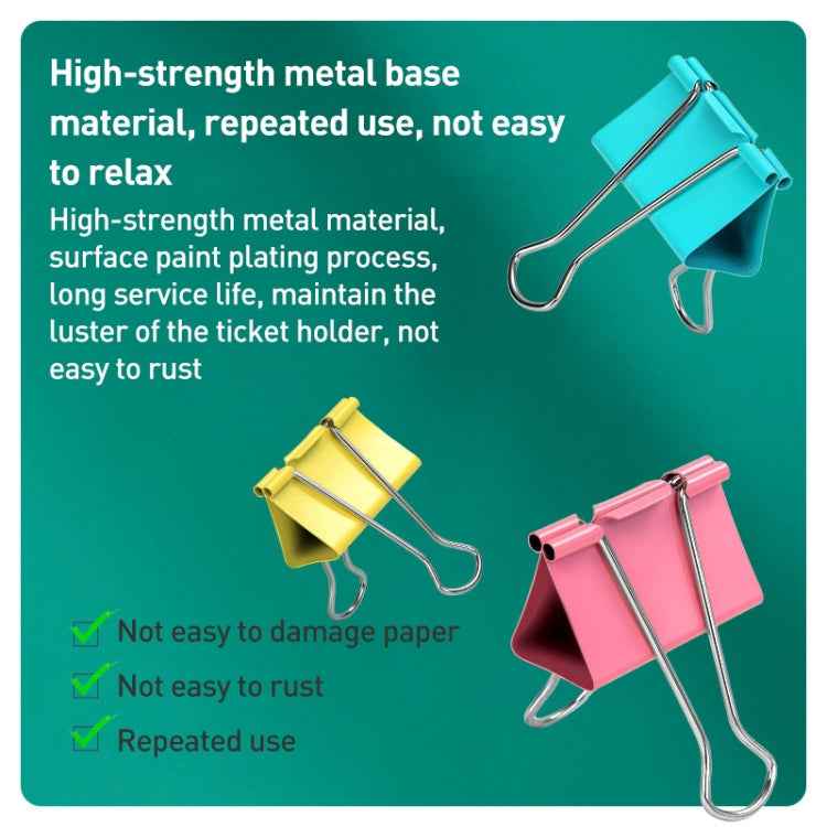 Deli 8556ES60pcs / Box Colorful Binder Clip Bill Clip Dovetail Clip Metal Iron Bill Clip