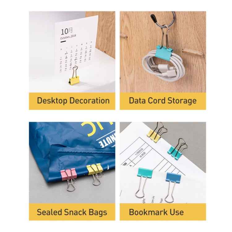 Deli 8556ES60pcs / Box Colorful Binder Clip Bill Clip Dovetail Clip Metal Iron Bill Clip