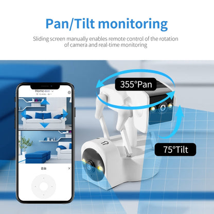 ESCAM PT212 4MP Dual Lens Robot Dog WiFi Camera Supports Cloud Storage/Two-way Audio/Night Vision, US Plug, UK Plug, EU Plug, AU Plug SUNSKY