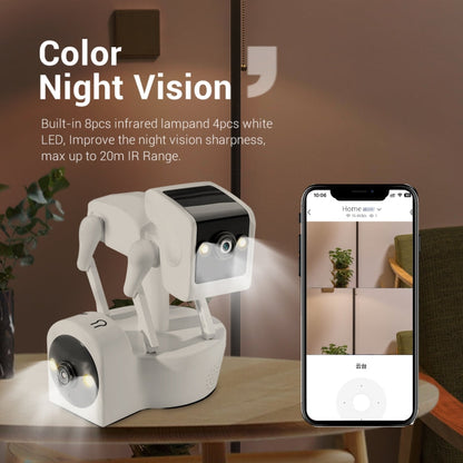 ESCAM PT212 4MP Dual Lens Robot Dog WiFi Camera Supports Cloud Storage/Two-way Audio/Night Vision, US Plug, UK Plug, EU Plug, AU Plug SUNSKY
