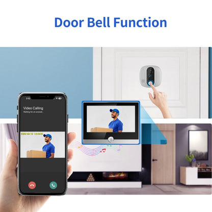 ESCAM C85 1080P 4.3 inch Smart WIFI Digital Door Viewer Supports Wide-Angle PIR & Night Vision & Dingdong Photo, C85 SUNSKY