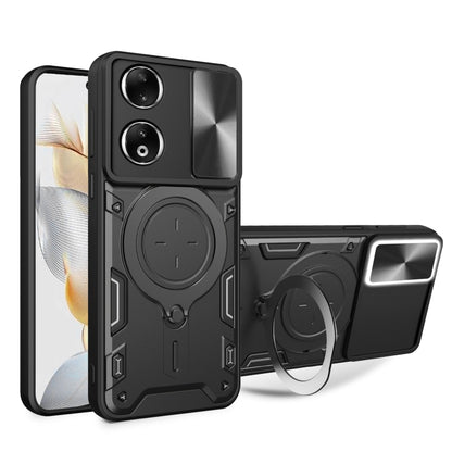 CD Texture Sliding Camshield Magnetic Holder Phone Case, For Honor X9b, For Honor 90 Lite 5G, For Honor 90 5G, For Honor Magic5 Pro