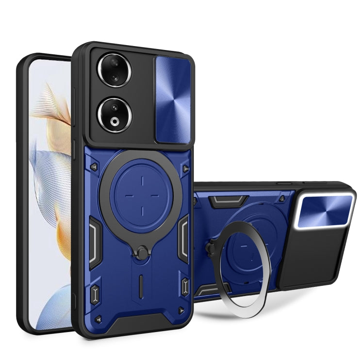 CD Texture Sliding Camshield Magnetic Holder Phone Case, For Honor X9b, For Honor 90 Lite 5G, For Honor 90 5G, For Honor Magic5 Pro