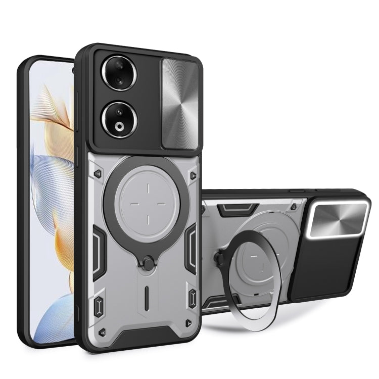 CD Texture Sliding Camshield Magnetic Holder Phone Case, For Honor X9b, For Honor 90 Lite 5G, For Honor 90 5G, For Honor Magic5 Pro