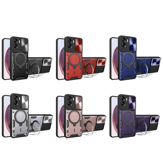 CD Texture Sliding Camshield Magnetic Holder Phone Case
