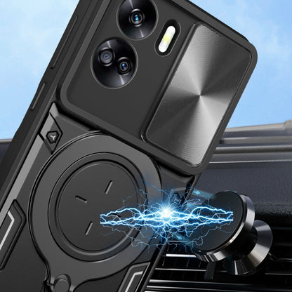 CD Texture Sliding Camshield Magnetic Holder Phone Case