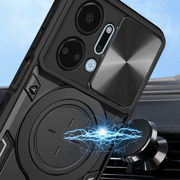CD Texture Sliding Camshield Magnetic Holder Phone Case