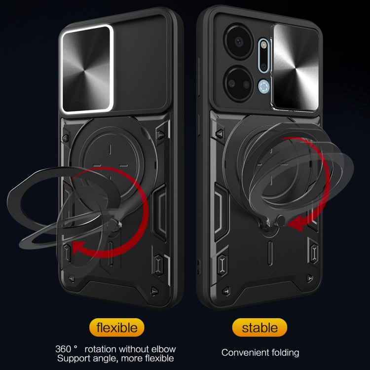 CD Texture Sliding Camshield Magnetic Holder Phone Case