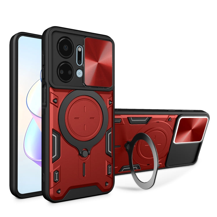 CD Texture Sliding Camshield Magnetic Holder Phone Case, For Honor X9a / Magic5 Lite, For Honor X7a 4G, For Honor X8 5G / X6 4G, For Honor X8 4G