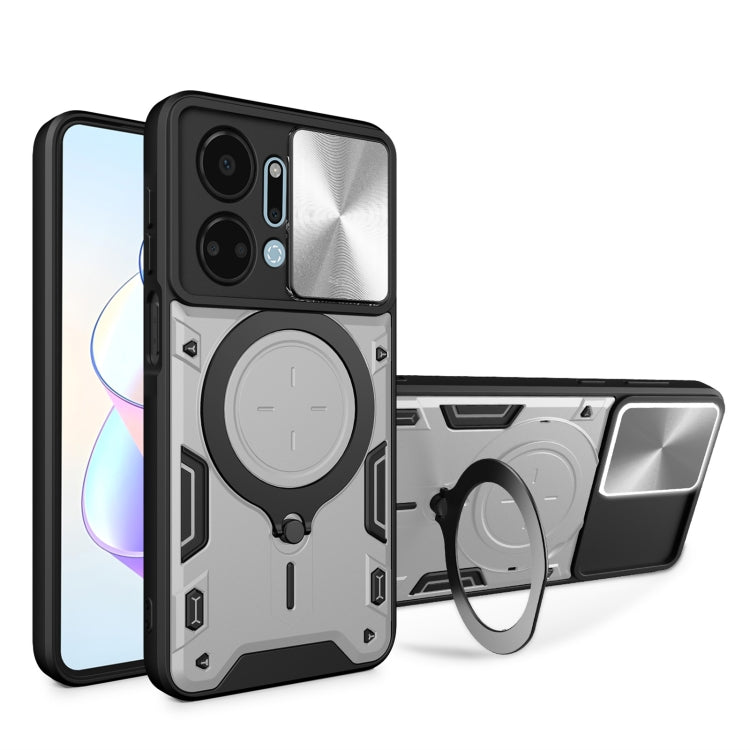 CD Texture Sliding Camshield Magnetic Holder Phone Case, For Honor X9a / Magic5 Lite, For Honor X7a 4G, For Honor X8 5G / X6 4G, For Honor X8 4G