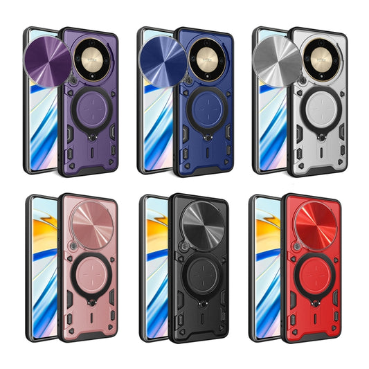 CD Texture Sliding Camshield Magnetic Holder Phone Case, For Honor X9b, For Honor 90 Lite 5G, For Honor 90 5G, For Honor Magic5 Pro