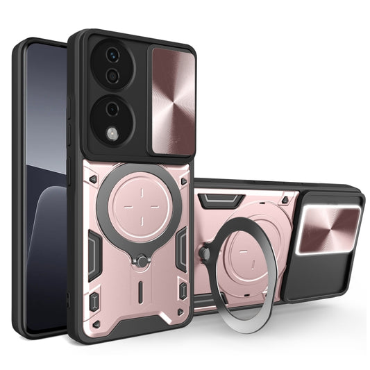 CD Texture Sliding Camshield Magnetic Holder Phone Case, For Honor X7b, For Honor X5 Plus, For Honor X9b, For Honor 90 Lite 5G - Shello's Creative Boutique