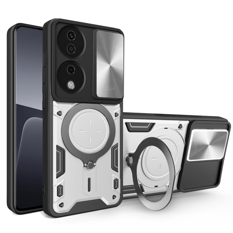 CD Texture Sliding Camshield Magnetic Holder Phone Case, For Honor X7b, For Honor X5 Plus, For Honor X9b, For Honor 90 Lite 5G - Shello's Creative Boutique