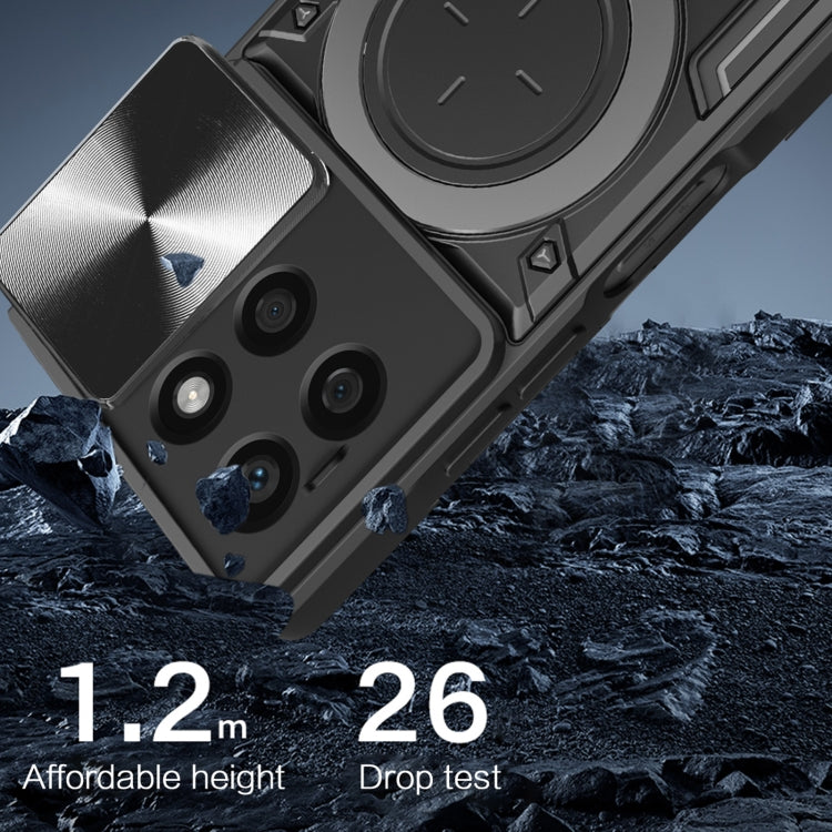 CD Texture Sliding Camshield Magnetic Holder Phone Case