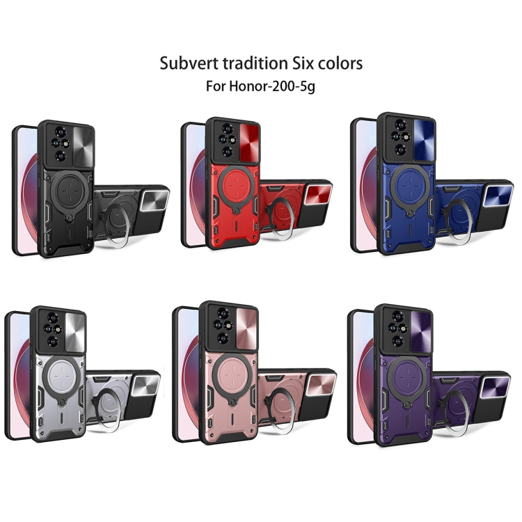 CD Texture Sliding Camshield Magnetic Holder Phone Case, For Honor 200, For Honor 200 Pro, For Honor 200 Lite Global, For Honor Magic6 Pro 5G - Shello's Creative Boutique