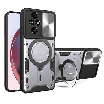 CD Texture Sliding Camshield Magnetic Holder Phone Case, For Honor X6b 4G, For Honor 200, For Honor 200 Pro, For Honor 200 Lite Global