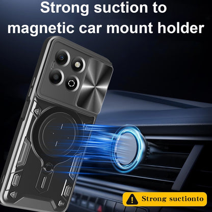 CD Texture Sliding Camshield Magnetic Holder Phone Case, For Honor X6b 4G, For Honor 200, For Honor 200 Pro, For Honor 200 Lite Global