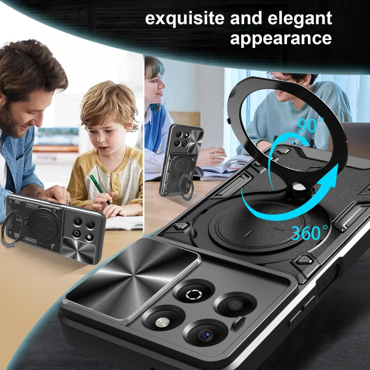 CD Texture Sliding Camshield Magnetic Holder Phone Case, For Honor X6b 4G, For Honor 200, For Honor 200 Pro, For Honor 200 Lite Global