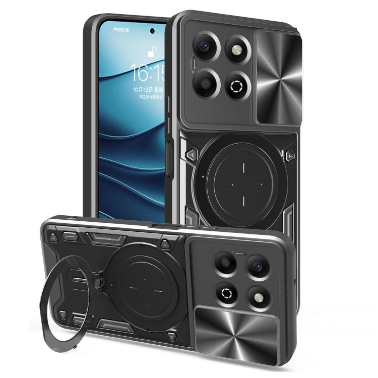CD Texture Sliding Camshield Magnetic Holder Phone Case, For Honor X6b 4G, For Honor 200, For Honor 200 Pro, For Honor 200 Lite Global