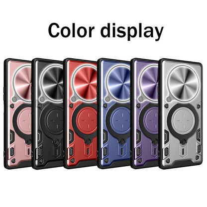 CD Texture Sliding Camshield Magnetic Holder Phone Case