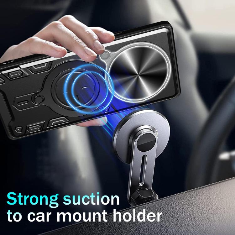 CD Texture Sliding Camshield Magnetic Holder Phone Case