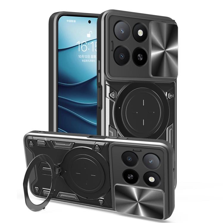 CD Texture Sliding Camshield Magnetic Holder Phone Case