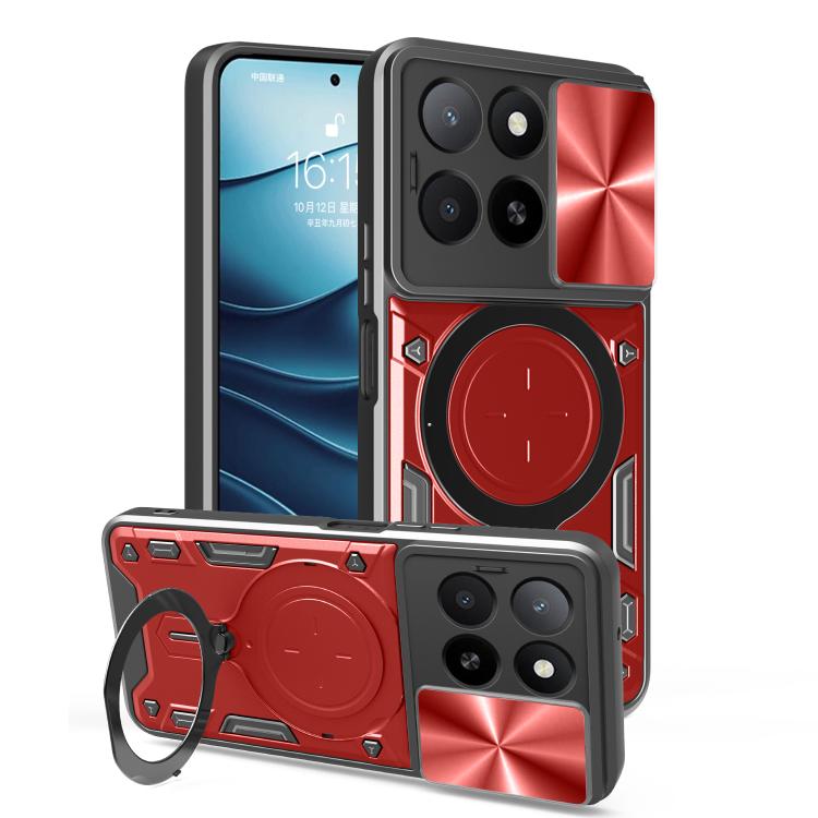 CD Texture Sliding Camshield Magnetic Holder Phone Case