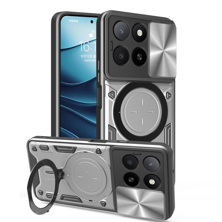 CD Texture Sliding Camshield Magnetic Holder Phone Case