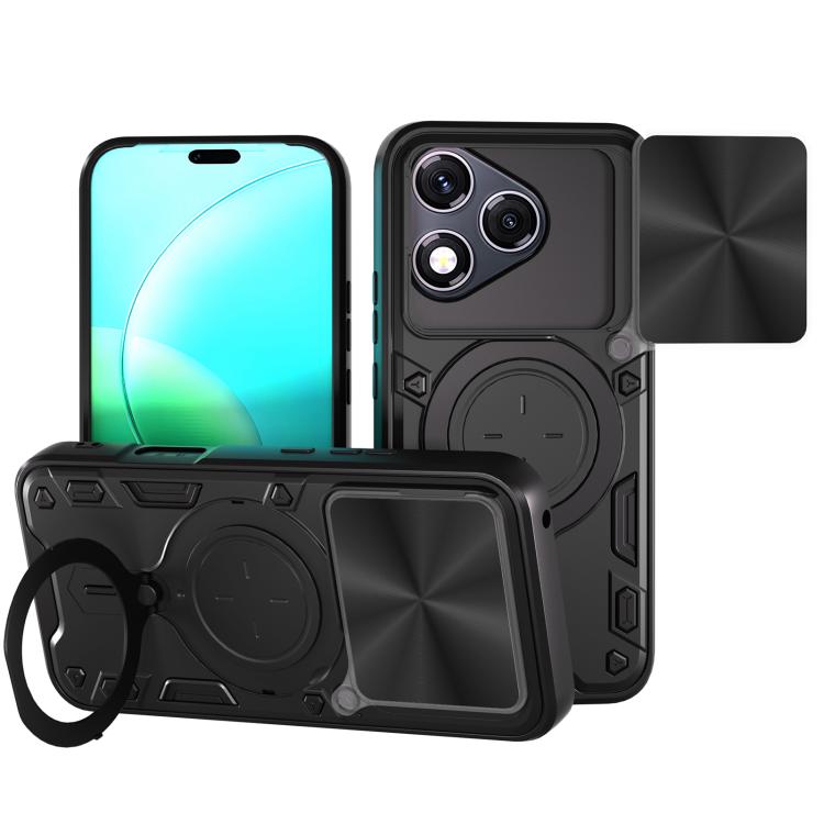 CD Texture Sliding Camshield Magnetic Holder Phone Case, For Honor 400 Smart / X7d 5G Global, For Honor 400 Pro Global 160.8mm, For Honor 400 Lite Global, For Honor 400 Global 156.5mm - Shello's Creative Boutique
