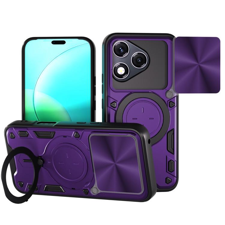 CD Texture Sliding Camshield Magnetic Holder Phone Case