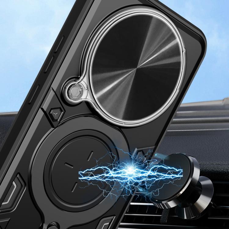 CD Texture Sliding Camshield Magnetic Holder Phone Case