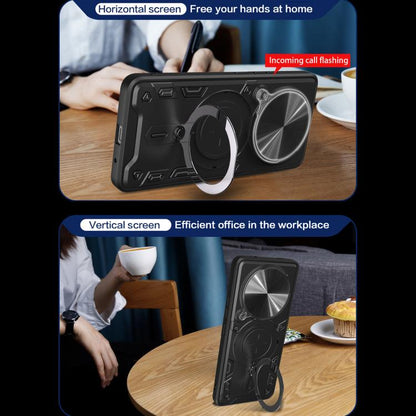CD Texture Sliding Camshield Magnetic Holder Phone Case