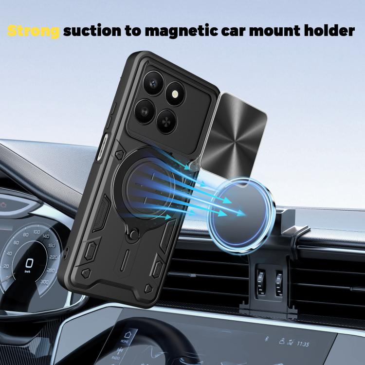 CD Texture Sliding Camshield Magnetic Holder Phone Case, For Honor 400 Smart / X7d 5G Global, For Honor 400 Pro Global 160.8mm, For Honor 400 Lite Global, For Honor 400 Global 156.5mm - Shello's Creative Boutique