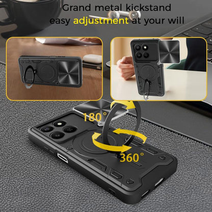CD Texture Sliding Camshield Magnetic Holder Phone Case, For Honor 400 Smart / X7d 5G Global, For Honor 400 Pro Global 160.8mm, For Honor 400 Lite Global, For Honor 400 Global 156.5mm - Shello's Creative Boutique