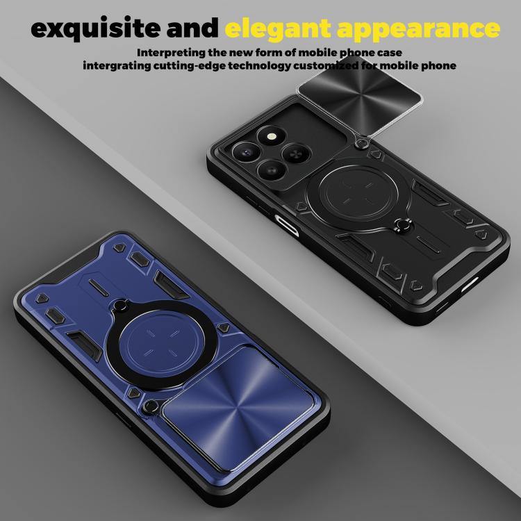 CD Texture Sliding Camshield Magnetic Holder Phone Case, For Honor 400 Smart / X7d 5G Global, For Honor 400 Pro Global 160.8mm, For Honor 400 Lite Global, For Honor 400 Global 156.5mm - Shello's Creative Boutique