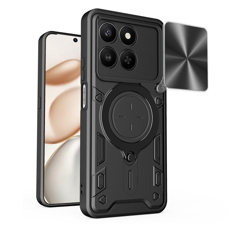 CD Texture Sliding Camshield Magnetic Holder Phone Case, For Honor X9d 5G / X70 5G, For Honor 400 Smart / X7d 5G Global, For Honor 400 Pro Global 160.8mm, For Honor 400 Lite Global