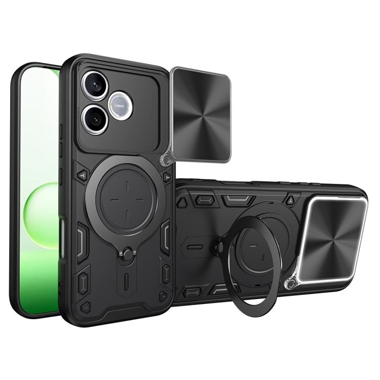 CD Texture Sliding Camshield Magnetic Holder Phone Case, For Honor 600 Smart 5G, For Honor 600 / 600 Pro Global, For Honor 600 Lite Global, For Honor Magic8 Pro 5G