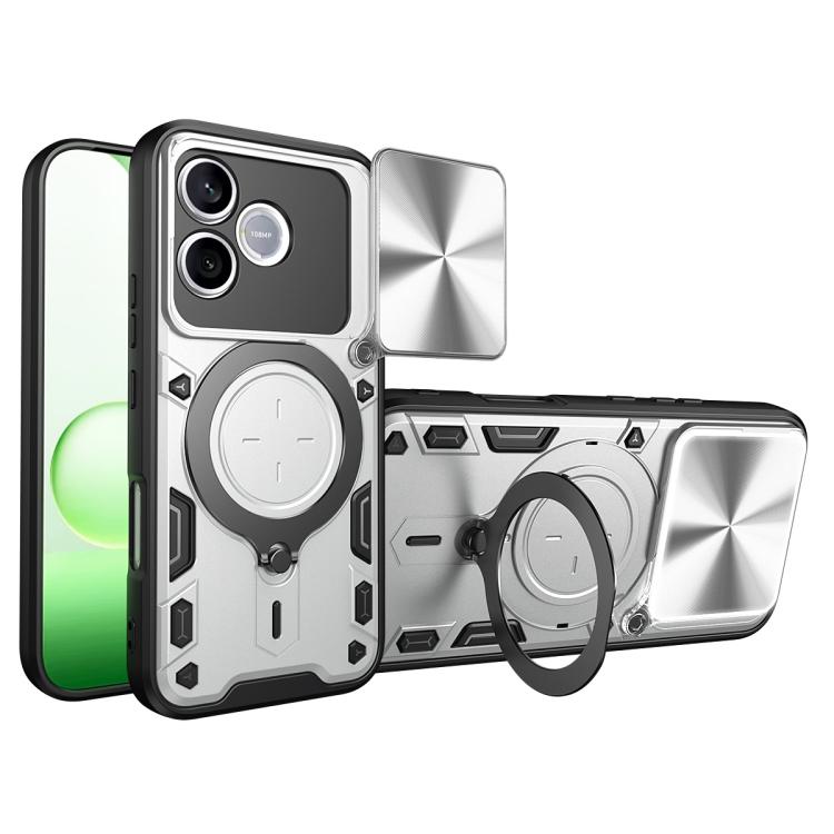 CD Texture Sliding Camshield Magnetic Holder Phone Case, For Honor 600 Smart 5G, For Honor 600 / 600 Pro Global, For Honor 600 Lite Global, For Honor Magic8 Pro 5G