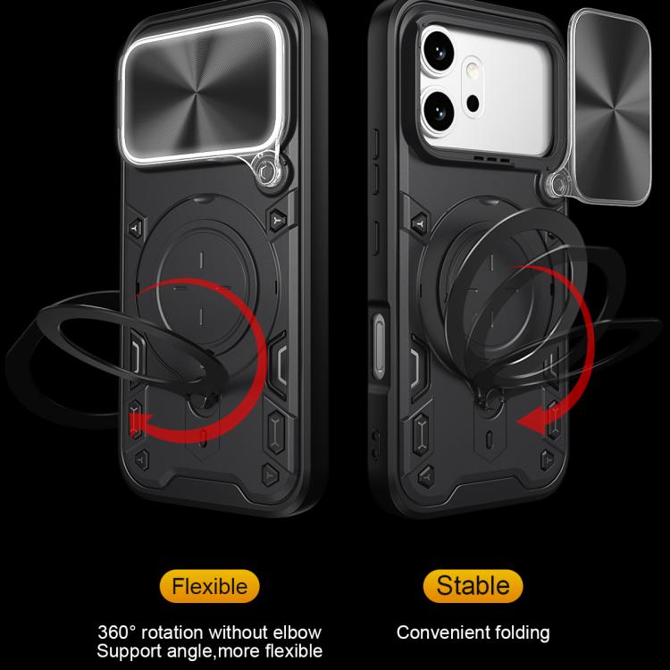 CD Texture Sliding Camshield Magnetic Holder Phone Case, For Honor 600 / 600 Pro Global, For Honor 600 Lite Global, For Honor Magic8 Pro 5G, For Honor X9d 5G / X70 5G - Shello's Creative Boutique