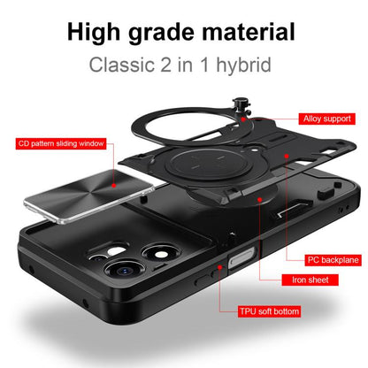 CD Texture Sliding Camshield Magnetic Holder Phone Case, For Honor 600 Smart 5G, For Honor 600 / 600 Pro Global, For Honor 600 Lite Global, For Honor Magic8 Pro 5G
