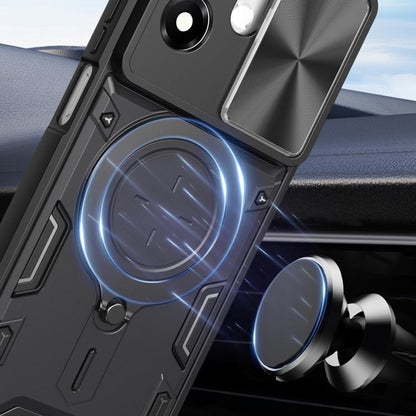 CD Texture Sliding Camshield Magnetic Holder Phone Case, For Honor 600 Smart 5G, For Honor 600 / 600 Pro Global, For Honor 600 Lite Global, For Honor Magic8 Pro 5G