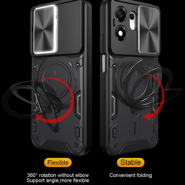 CD Texture Sliding Camshield Magnetic Holder Phone Case, For Honor 600 Smart 5G, For Honor 600 / 600 Pro Global, For Honor 600 Lite Global, For Honor Magic8 Pro 5G