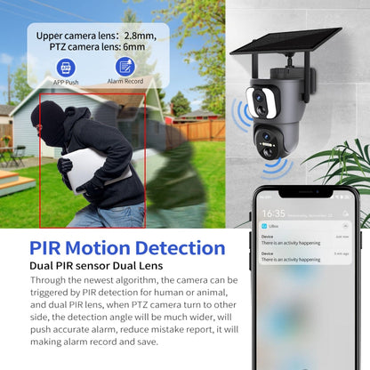 ESCAM QF390 2x2MP Binocular Solar WiFi Camera Supports Two-way Voice & Alarm Recording, QF390 SUNSKY