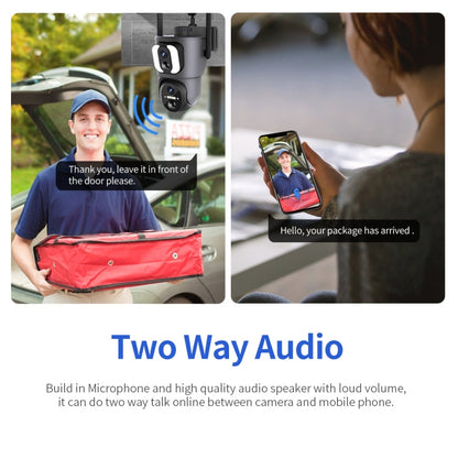 ESCAM QF390 2x2MP Binocular Solar WiFi Camera Supports Two-way Voice & Alarm Recording, QF390 SUNSKY